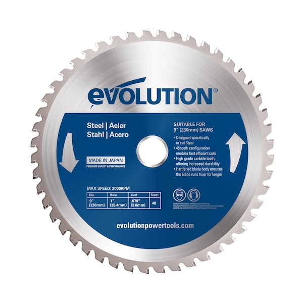9" Mild Steel Cutting Blade, 1" Arbor
